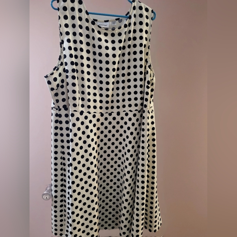 AVENUE Polka Dot Sleeveless Dress